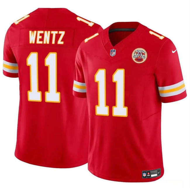 Men’s Kansas City Chiefs #11 Carson Wentz Red 2023 F.U.S.E Vapor Untouchable Limited Stitched Football Jersey